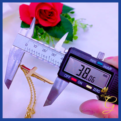 18K Real Gold Cross Necklace 20”