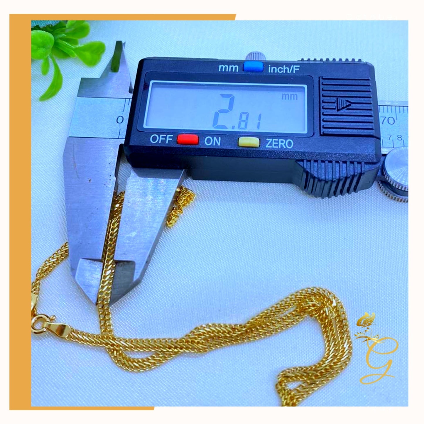 18K Real Gold Bismark Chain 16”