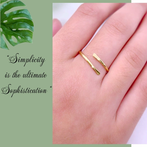 18K Real Solid Gold minimalist Ring