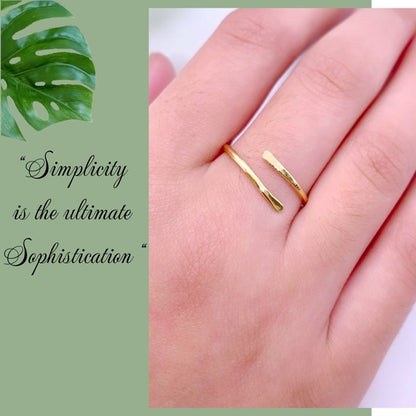 18K Real Solid Gold minimalist Ring