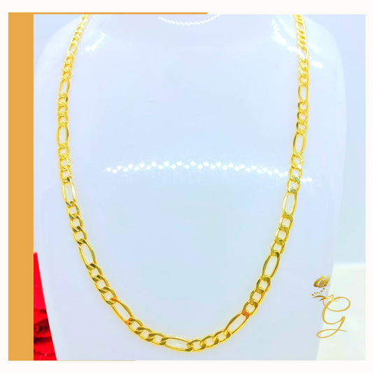 10K Gold Chain - Mens Solid Figaro Chain 24” 4.98MM Width