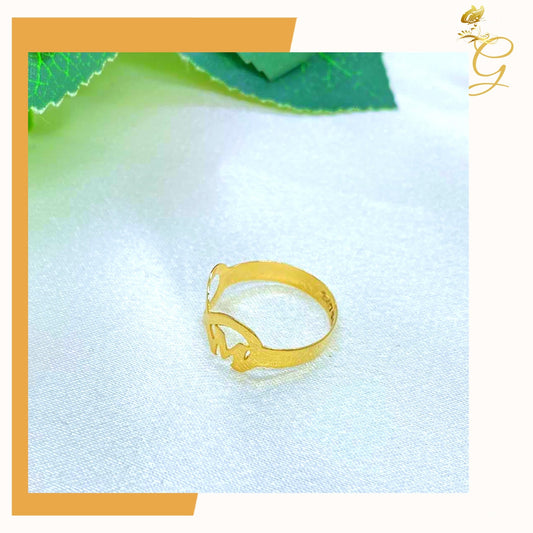 18K Real Solid Gold Personalized Infinity Intial Ring