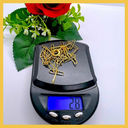 18K Real Gold Paper Clip Chain