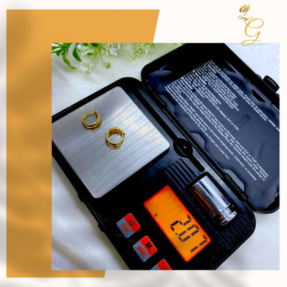 18K Real Gold Huggie  Earrings