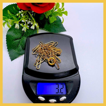 18K Real Gold Paper Clip Chain