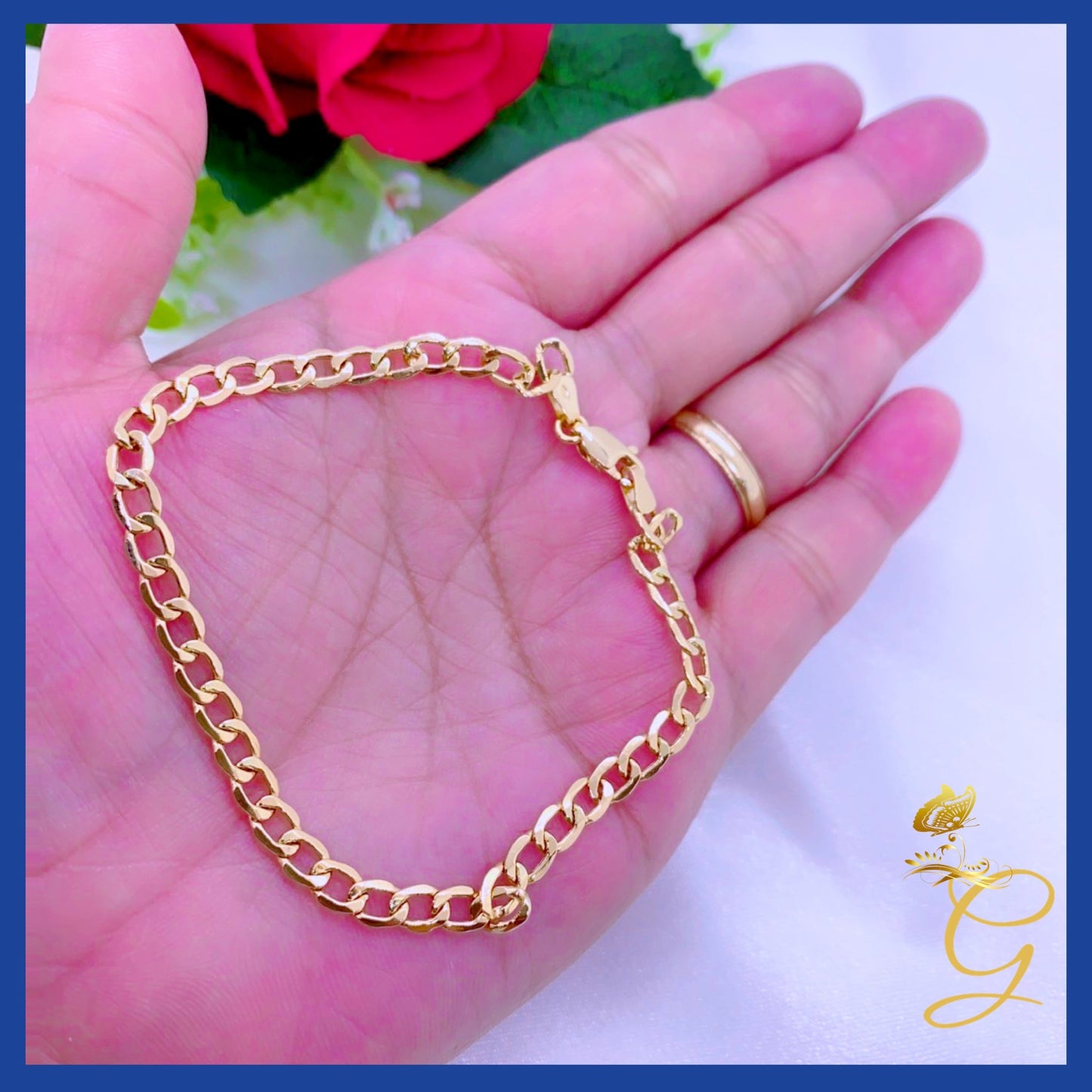 18k Real Gold Bracelet size  7"