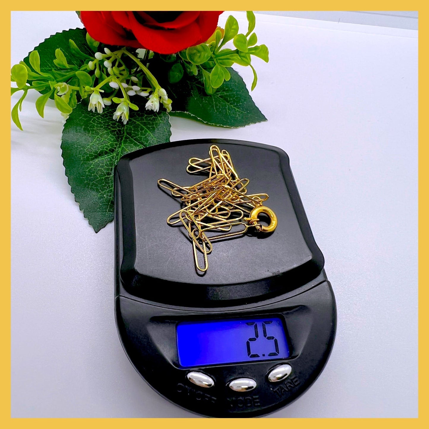 18K Real Gold Paper Clip Chain