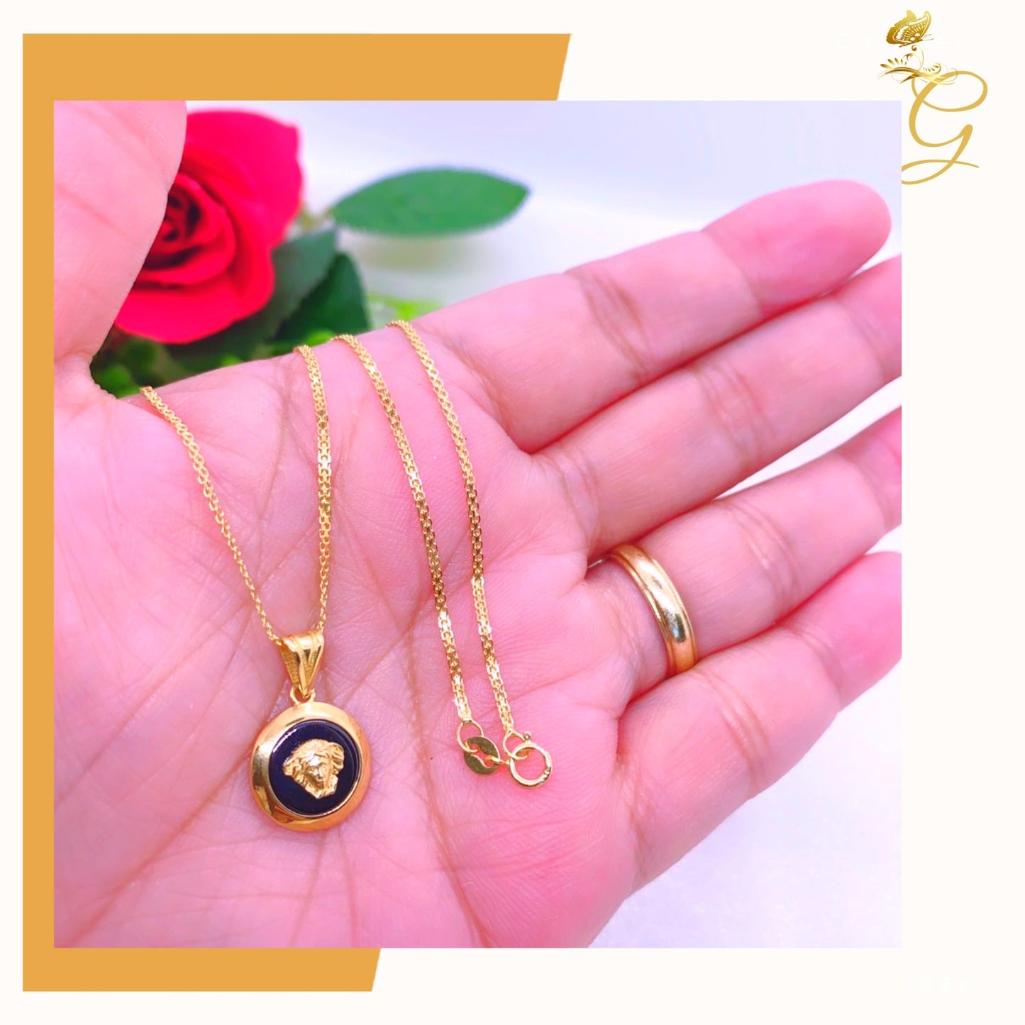 18K Real Gold Necklace 18”