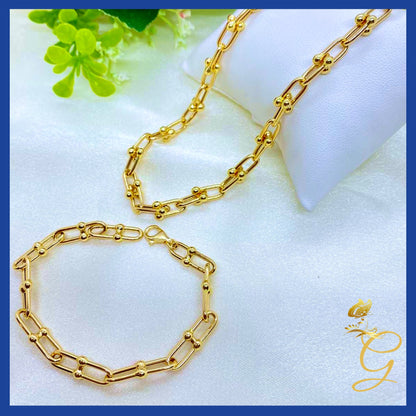 18K Real Gold Hardware Chain 16”