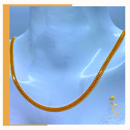 18K Real Gold Bismark Chain 16”