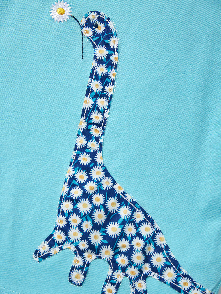 Girls’ Clothing Summer Collection – Floral Dinosaur Pattern Children’s