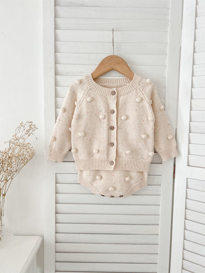 Arrival Autumn Baby Long Sleeves Solid Color Knitted Cardigan and
