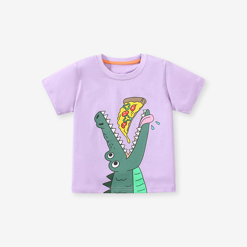 Girls’ Clothing Summer Collection – Crocodile Cartoon Children’s