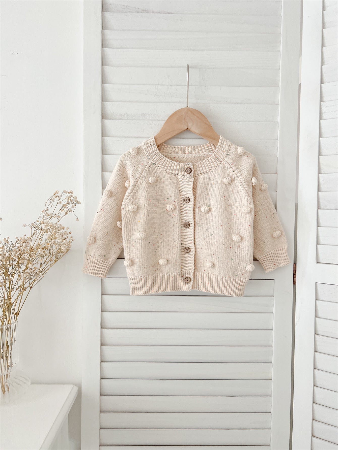 Arrival Autumn Baby Long Sleeves Solid Color Knitted Cardigan and