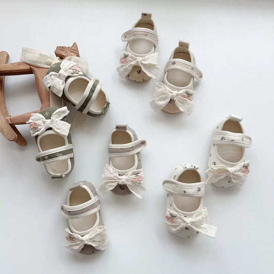 Spring and Autumn Baby Girl Fashion Floral Pattern Butterfly-bow