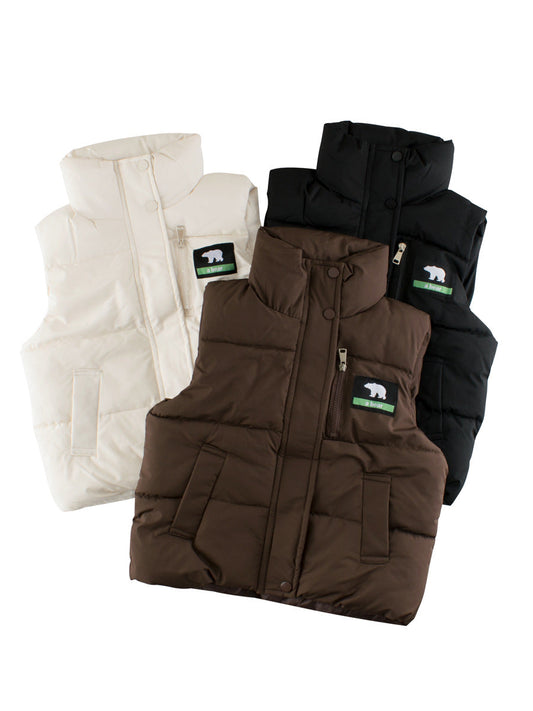 Style Kids Unisex Outerwear: Sleeveless Single Breasted Coat for