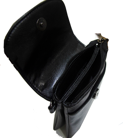 Womens Cell Phone Purse - Charcoal Black