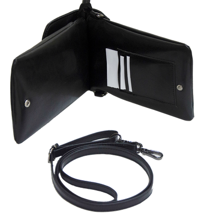 Womens Cell Phone Purse - Charcoal Black