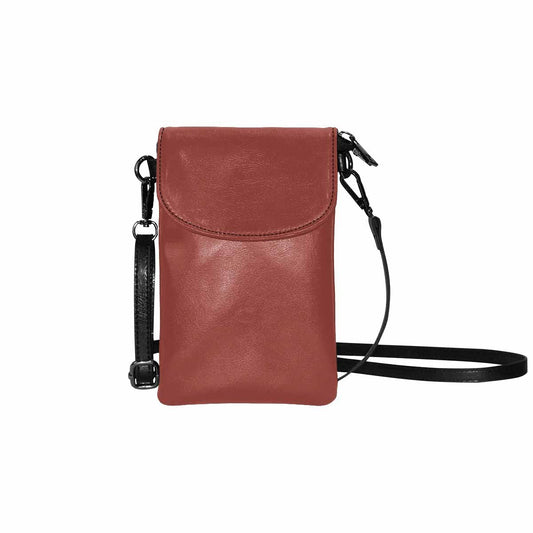 Womens Cell Phone Purse - Cognac Red